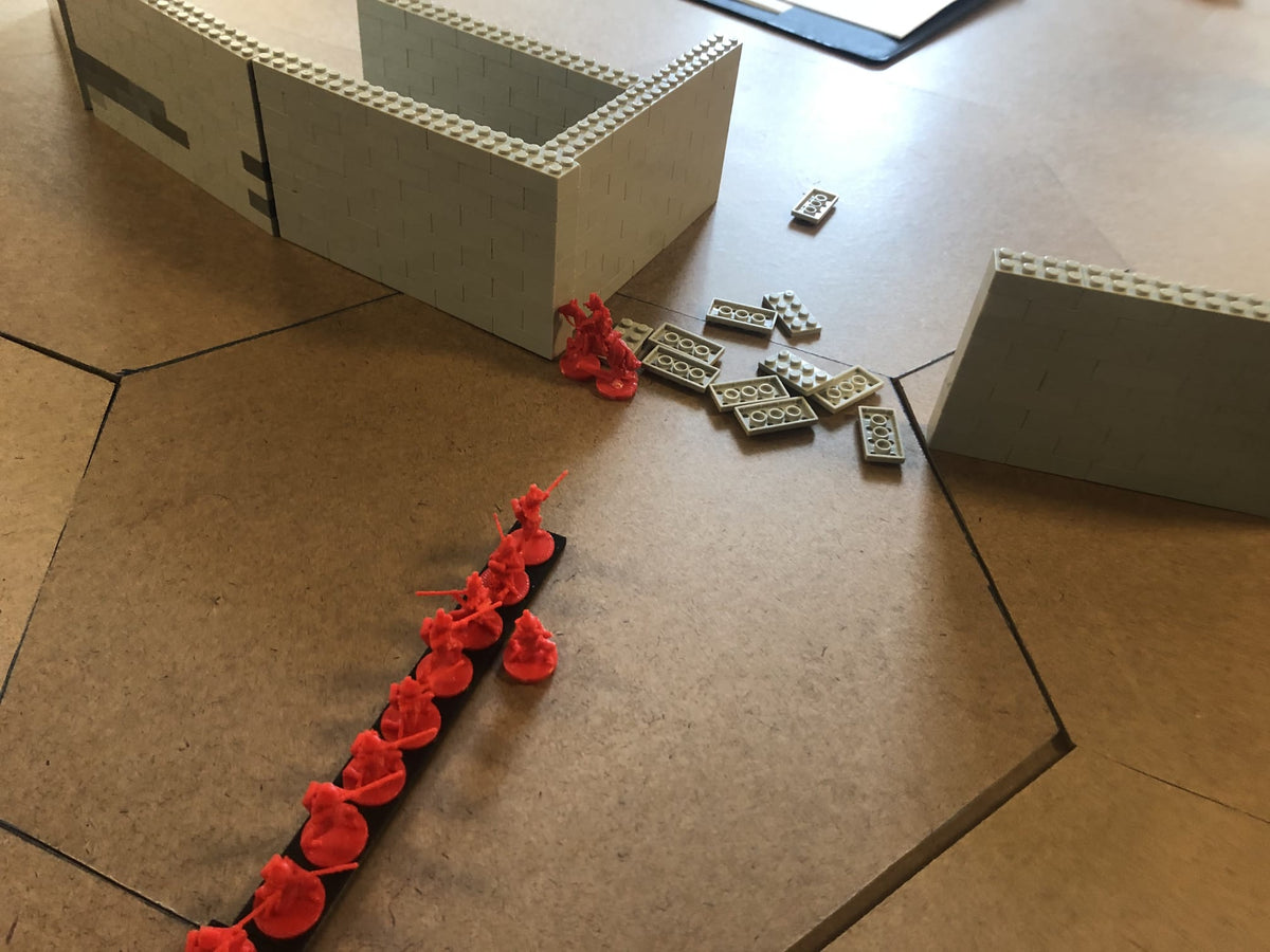 The actual moment when red team burst through the gates of Ageddo.