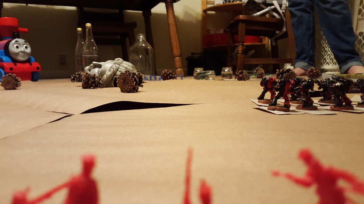 All us Mercury Bro's were super big into 40k back in 5th edition. Jonathon had a pretty big collection, so we used the models as placeholders whenever we needed physical models.